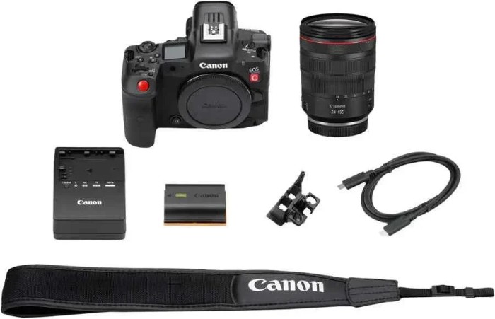 Picture of Canon EOS R5 C 45MP 8K Cinema Camera + RF 24-105mm f/4L Lens Kit - Black