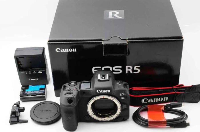 Picture of Canon EOS R5 45MP Full-Frame Mirrorless Camera Body Only - Black