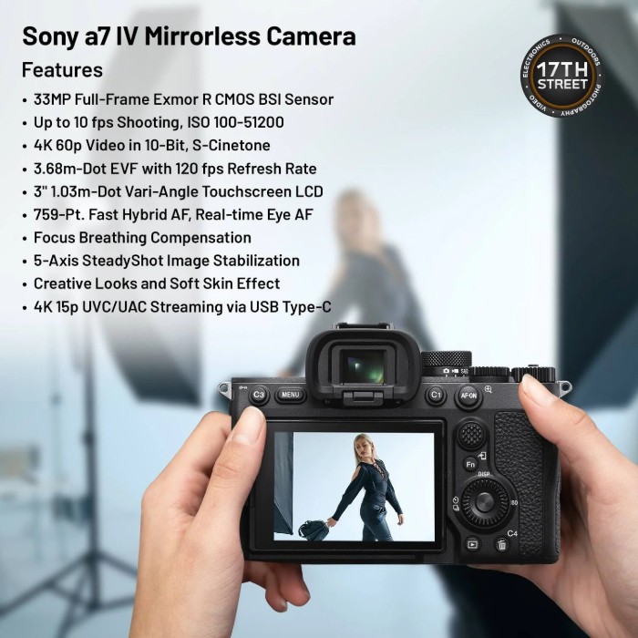 Picture of Sony A7 IV Full-Frame Mirrorless Hybrid Camera + Corel Software Kit – Black (Brand New)