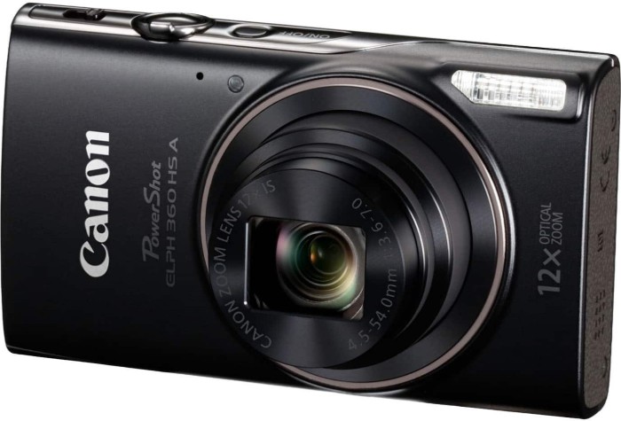 Picture of Canon PowerShot ELPH 360 HS 20.2MP 12x Optical Zoom Slim Compact Camera – Black (Brand New)